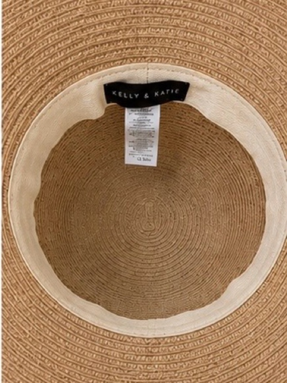 Kelly & Katie Tan Straw Sun Hat NWT with Leopard Bow - Picture 4 of 5